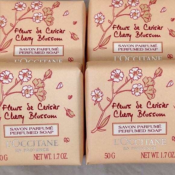 L 'occitane Cherry Blossom Perfumed Soap 50G X 4 NEW - Picture 2 of 5